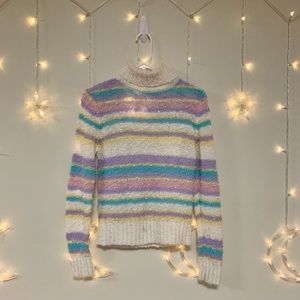 Vintage Kawaii Pastel Knotted Sweater